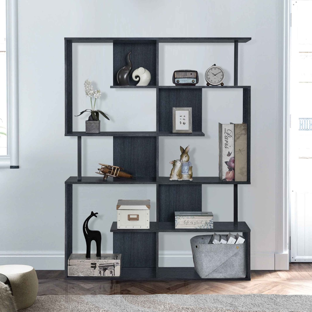 LIBRERO BS-8120# CD 7443-PM-3D-NEGRO+CD 7443-PM-3D-NEGRO# 120X30X180CM