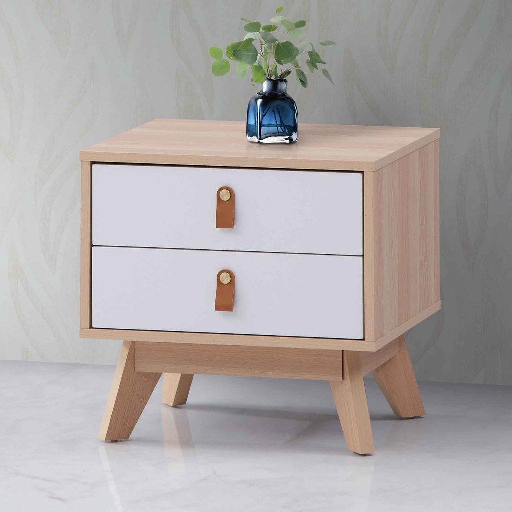 MESITA DE NOCHE/ESQUINERA OASIS-ST 4840# JS 6176-MAPLE-PU/JS BLANCO-PU# 48X40X46CM