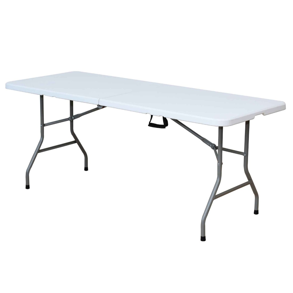 MESA PLASTICA PLEGABLE FH18075# RECT 180X75X74CM TUBO 25MM SOBRE PLEGABLE MITAD* 40MM