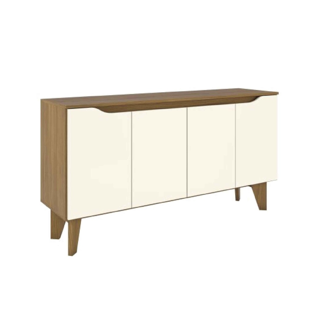 BUFETERO QUARTZO# S351-127# NATURE/OFF WHITE 4PUERTAS 150X40X80CM
