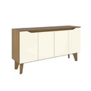 BUFETERO QUARTZO# S351-127# NATURE/OFF WHITE 4PUERTAS 150X40X80CM