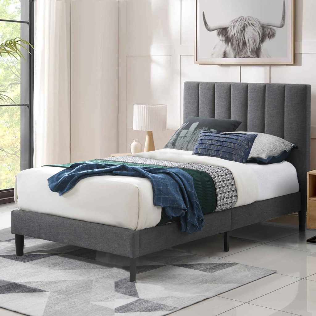 CAMA TWIN 1.00X1.93M BBT61197.12# H1217-20# GRIS OSCURO