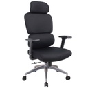 SILLA OFICINA T-56H# EJEC ASIENTO/RESP TELA C/CABEZAL ESTRELLA DE ALUM.