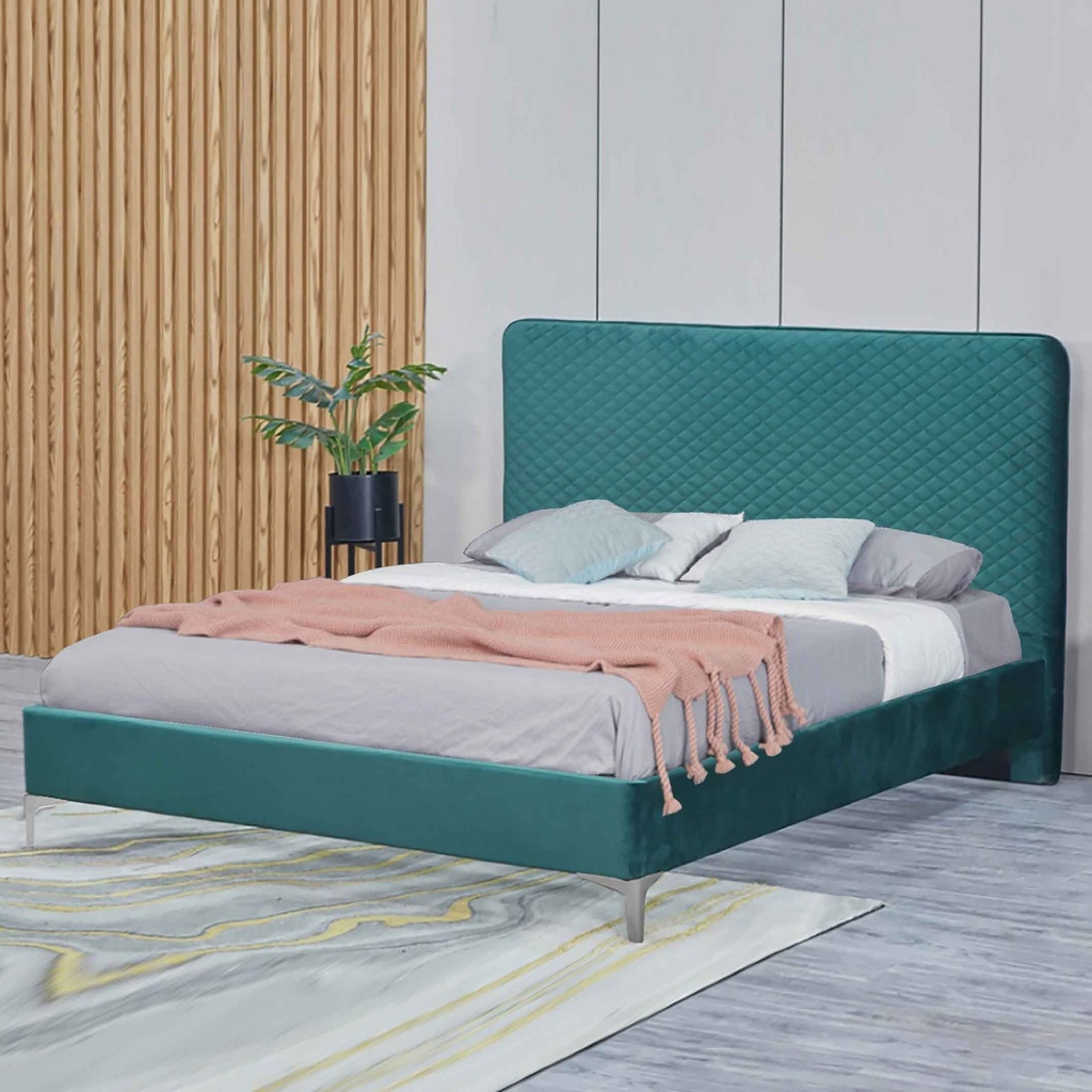 CAMA QUEEN 1.53X2.03M ML-2210# TELA UF910-13# GREEN