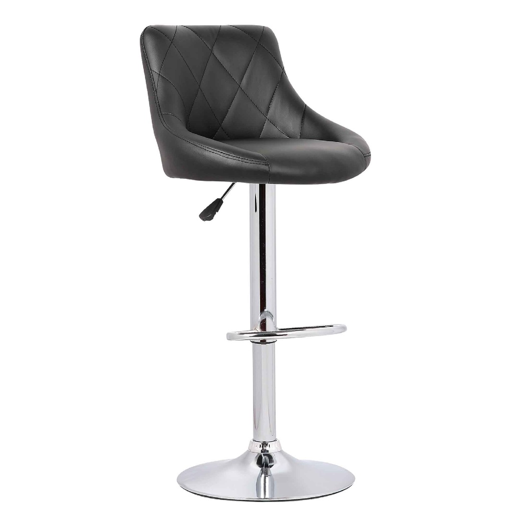 SILLA DE BAR AJUSTABLE ZS-1021# VINIL NEGRO BASE 415# CHROMADA