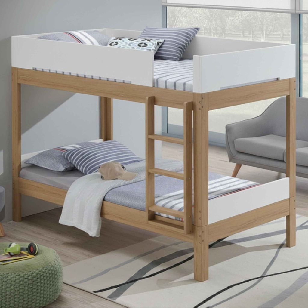 CAMAROTE MODULAR DE MADERA TWIN/TWIN F-BB770DA1OF-WHN023# BLANCO/NATURAL 4 EN 1 /  3CJ