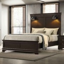 CAMA KING 1.94X2.03M FBKHFR-0370B# CARTER# DARK MERLOT II# +SOMIER 30CM+LUCES FBLEDR-0370A 