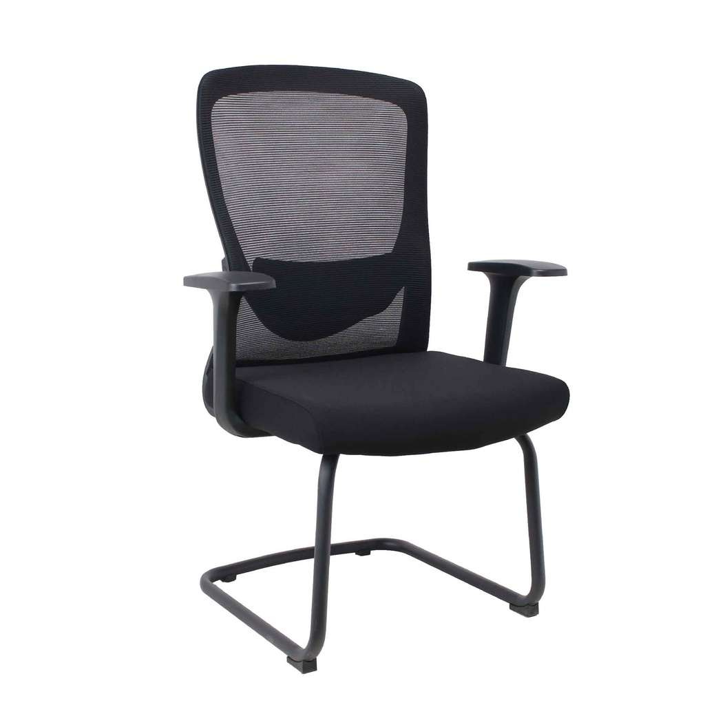 SILLA OFICINA VISITA SK-1026V# RESP/MALLA NEGRA ASIENTO NEGRA