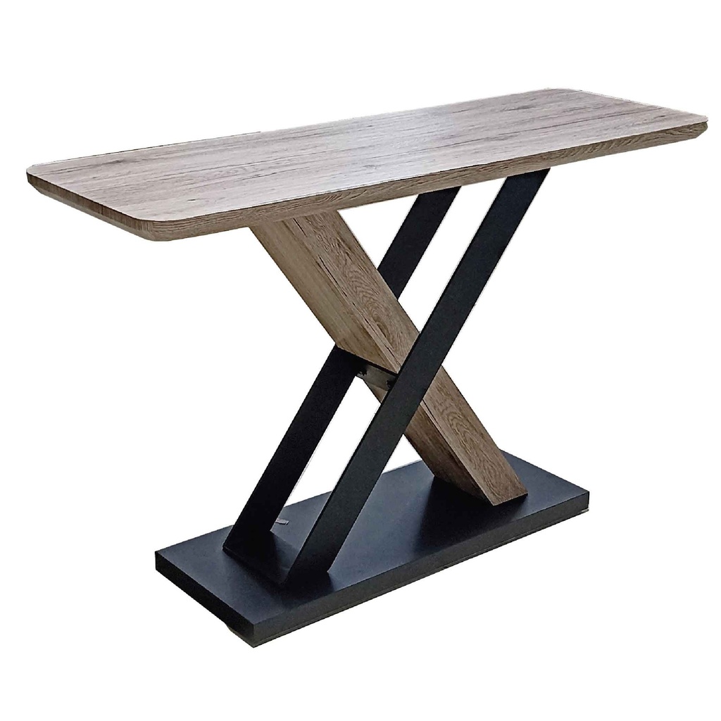 CONSOLA CNT1570# 120X40X76CM BASE DE MADERA/METAL COLOR OAK-51014#