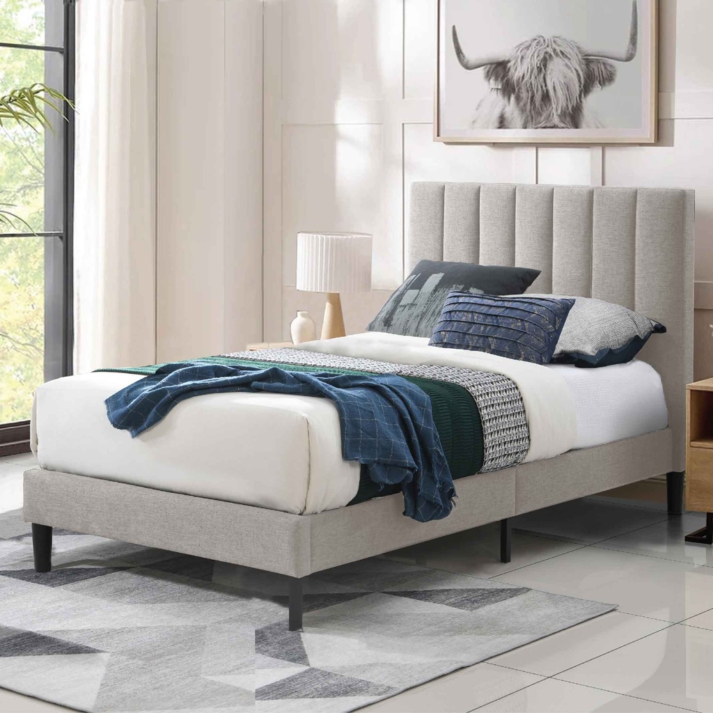 CAMA TWIN 1.00X1.93M BBT61197.12# D125# GRIS CLARO
