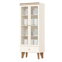 VITRINA LIVIA# S354-129# OFF WHITE/NATURE 2PUERTAS