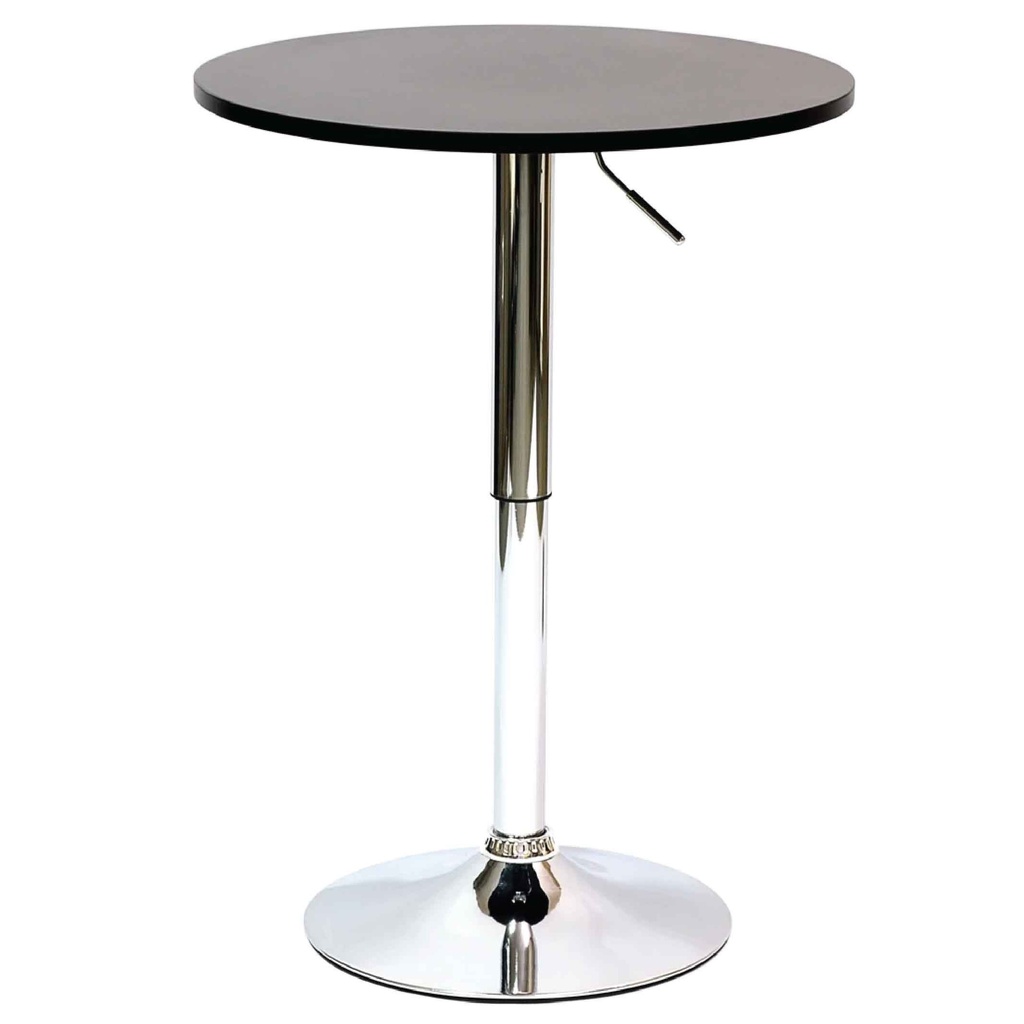 MESA DE BAR ALTA REDONDA ZS-Z60# AJUSTABLE 60X90CM NEGRO/BASE METAL