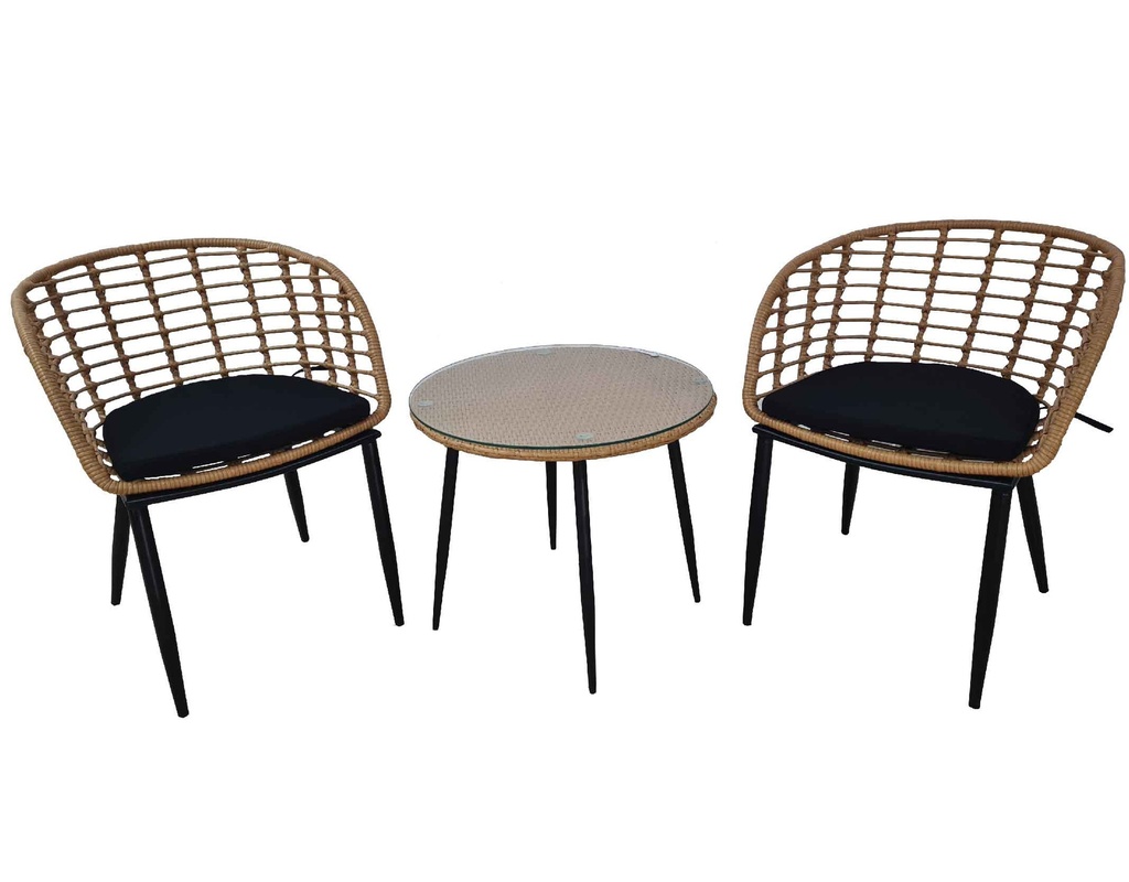 MIMBRE MESA T-493A# REDON 60CM C/2 SILLAS Y-493A# C/COJIN