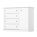 GAVETERO AMERICANO# D715-05# BLANCO# 4GV/ 1PTA# 101x126x51CM