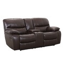 SOFA RECLINABLE VINIL RR9931UF52DD# CHOCOLATE-H355# 2 PUESTO C/CONSOLA