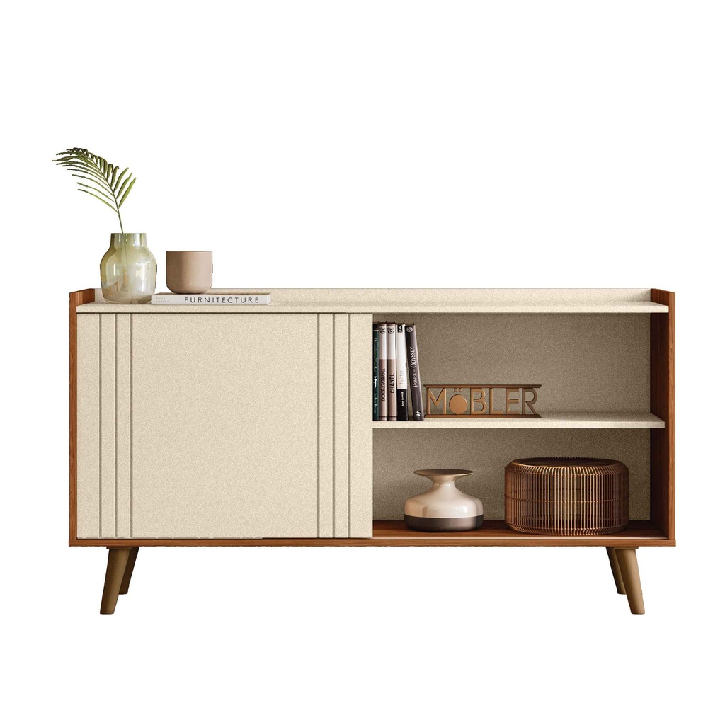 GABINETE P/TV AUSTIN# 1005142#  765# PEROLA METALIZADO/CINAMOMO MEL# 136X36X70CM