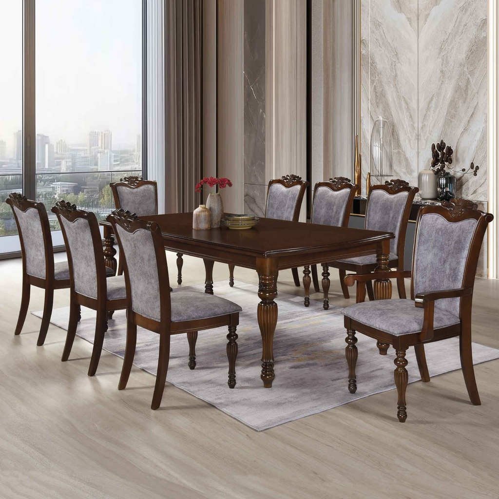 COMEDOR RECT AC4403T-004# 220X106X76CM+ 2SILLAS C/B AC4403AC#+6 SILLAS AC4403SC TT006#  6 CJ