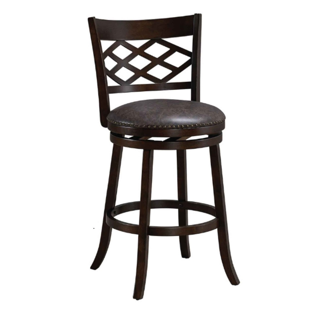 SILLA DE BAR ALTA BE2031C-BS# GIRATORIA VINIL CHOCOLATE 