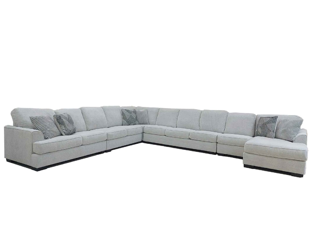 SOFA TELA L* XF64902RHF# 2 SEATER LEFT ARM+ CORNER + 1 SEATER ARMLESS + 2 SEATER ARMLESS + 3 SEATER ARMLESS + CHAISE# GRIS S22507A-2# 6PCS