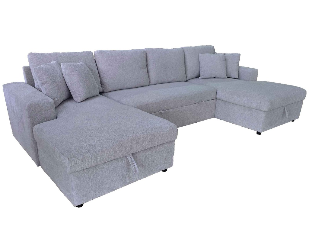 SOFA CAMA TELA L* CZS0025CA-SKD# CLEOP+2P+CLEOP SH4550B-12# GRIS C/ ALMACENAJE
