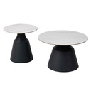 JUEGO DE MESITAS AY-23W# 50X49CM + 70X43CM REDONDA PIEDRA SINTERIZADO SNOW WHITE# 2CJ