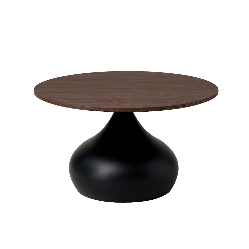 MESITA DE CENTRO T66-B02# 43334# REDONDA 70X41CM C/BASE METAL NEGRO 2CJ