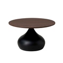 MESITA DE CENTRO T66-B02# 43334# REDONDA 70X41CM C/BASE METAL NEGRO 2CJ