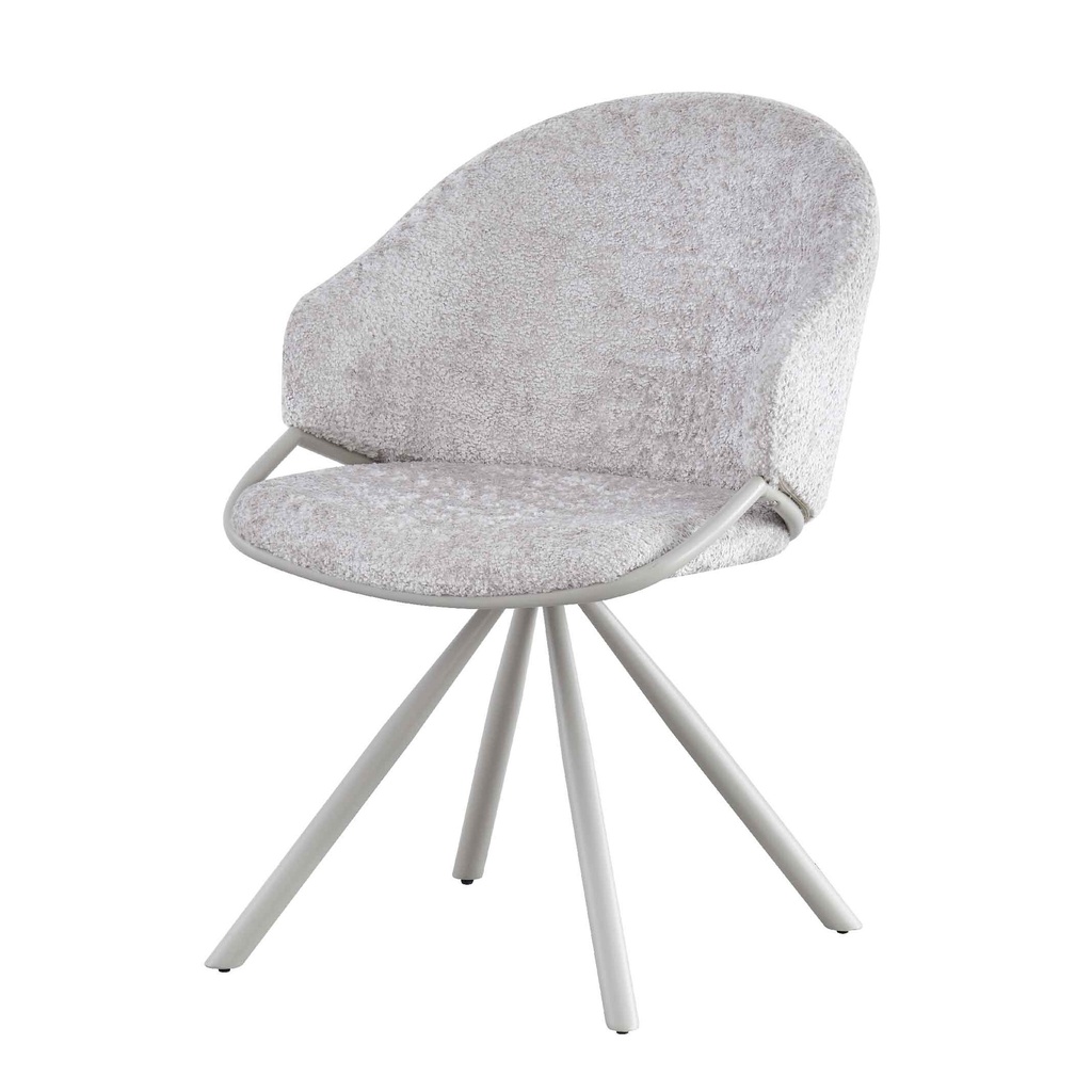 SILLA DE COMEDOR CY-66# TELA 2338-3# BEIGE PATAS METAL COLOR NATURAL