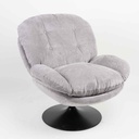 SILLA POLTRONA QH-8613K# VINCI07 GRIS CLARO# BASE NEGRA