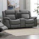 SOFA RECLINABLE TELA CX076B-52D# 2 PUESTOS C/ PORTAVASOS