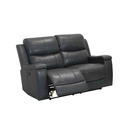 SOFA RECLINABLE CUERO/VINIL RR5064AY52DM# 2 PUESTOS GRIS OSCURO F126/V126# CON PORTAVASOS DESLIZABLES