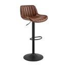 SILLA DE BAR AJUSTABLE ZS-607# VINIL CHOCOLATE OSCURO# BASE NEGRO
