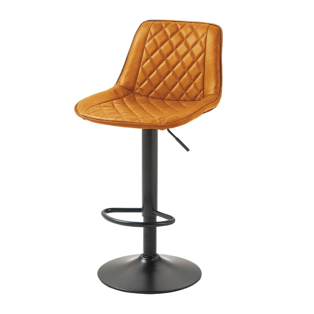 SILLA DE BAR AJUSTABLE ZS-1041# VINIL CHOCOLATE# BASE NEGRO