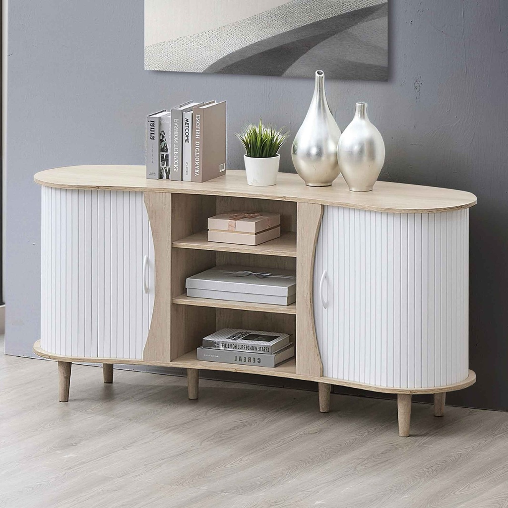 BUFETERO CURVE-MFC 1500# PW 7652-3D# BLANCO 150X48X77CM# 