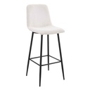 SILLA DE BAR ALTA FIJA BC-022# TELA WY72-2# BEIGE PATA DE METAL