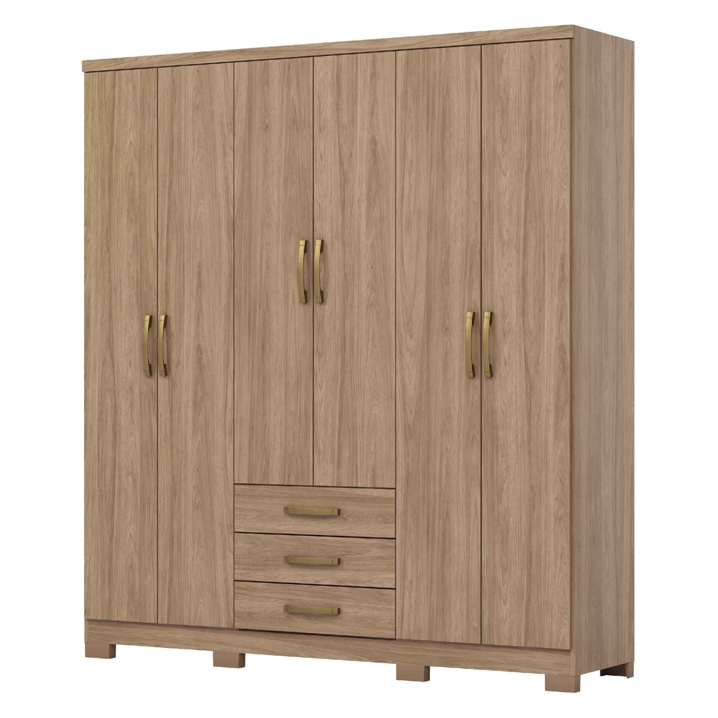 CLOSET CAJU# DA136-198# JEQUITIBA BRILLO 6PUERTAS# 180X46.5X200CM