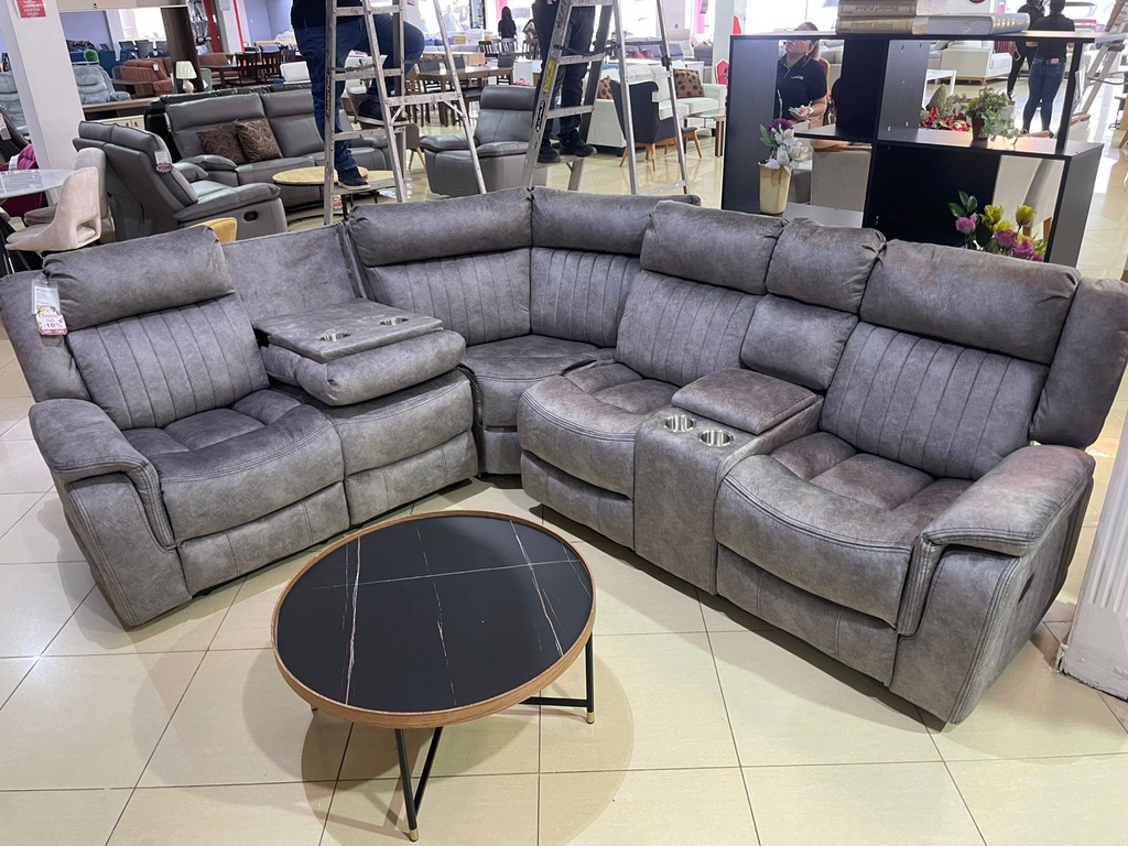 SOFA RECLINABLE TELA OVALADO CX076A-52LB+01+52RD# TJ025 UKFR# GRIS  3PZ