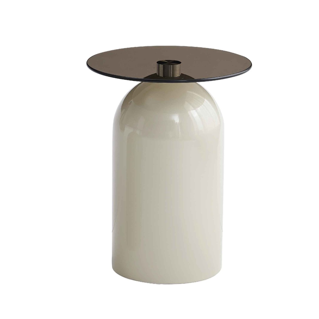 MESITA ESQUINERA AY-28# CAMEL GREY TEMPLADO/BASE DE METAL 39X52CM 2CJ