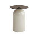 MESITA ESQUINERA AY-28# CAMEL GREY TEMPLADO/BASE DE METAL 39X52CM 2CJ