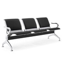 SOFA OFICINA METAL/VINIL W9604C-PVC-3# 3PT GRIS/NEGRO CENTRO METAL 3CJ