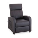 SOFA RECLINABLE VINIL 700-143V90BK# BLACK# 1PUESTO