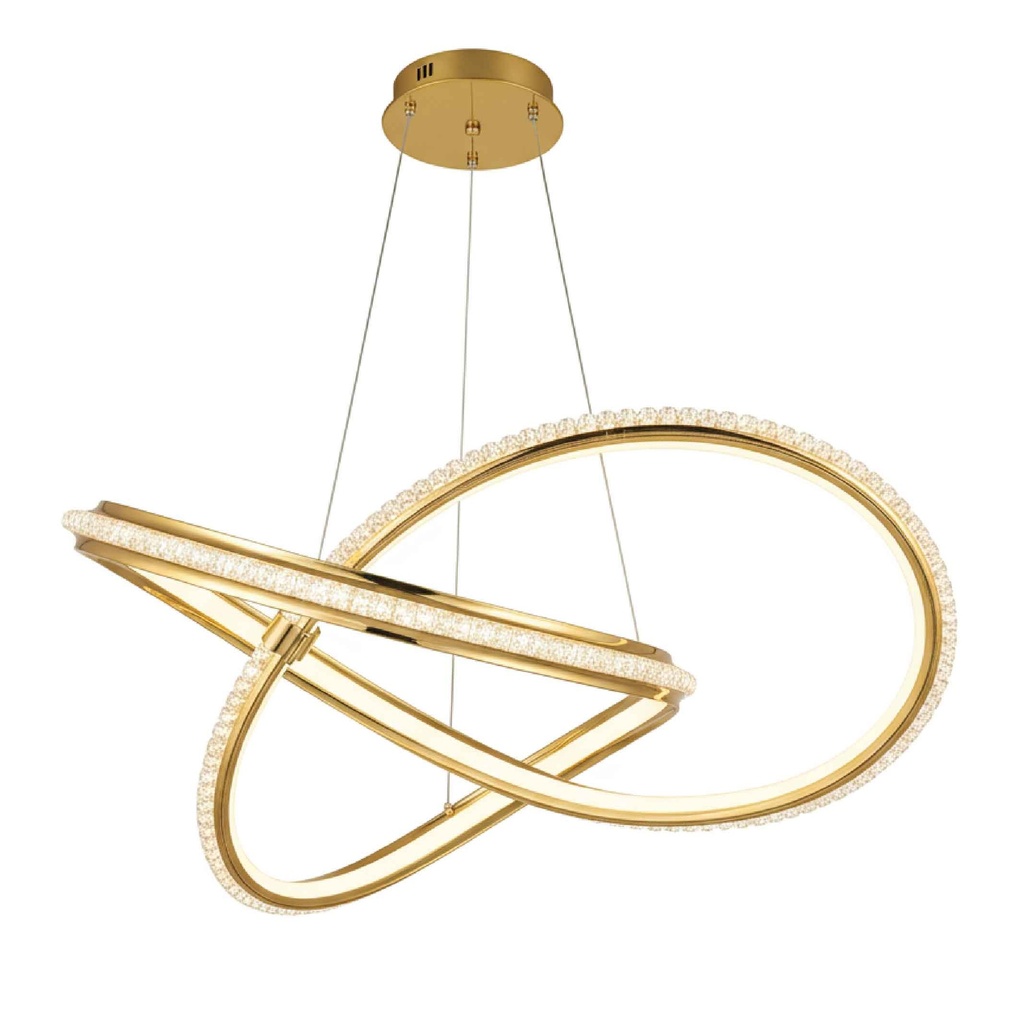 LAMPARA COLGANTE 9539# ALUMINIO DORADO LED