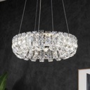 LAMPARA COLGANTE 40801-500# 500MM ACERO INOX. CRISTAL CONTROL REMOTO 98W LED