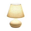 LAMPARA DE MESA T9791# WHITE METAL PANTALLA BLANCA ROSCA 2CJ