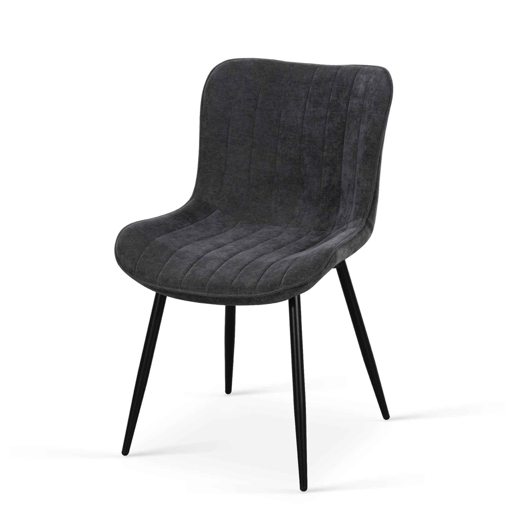 SILLA DE COMEDOR DC-3163#  MALOY18 GREY# PATAS METAL NEGRO