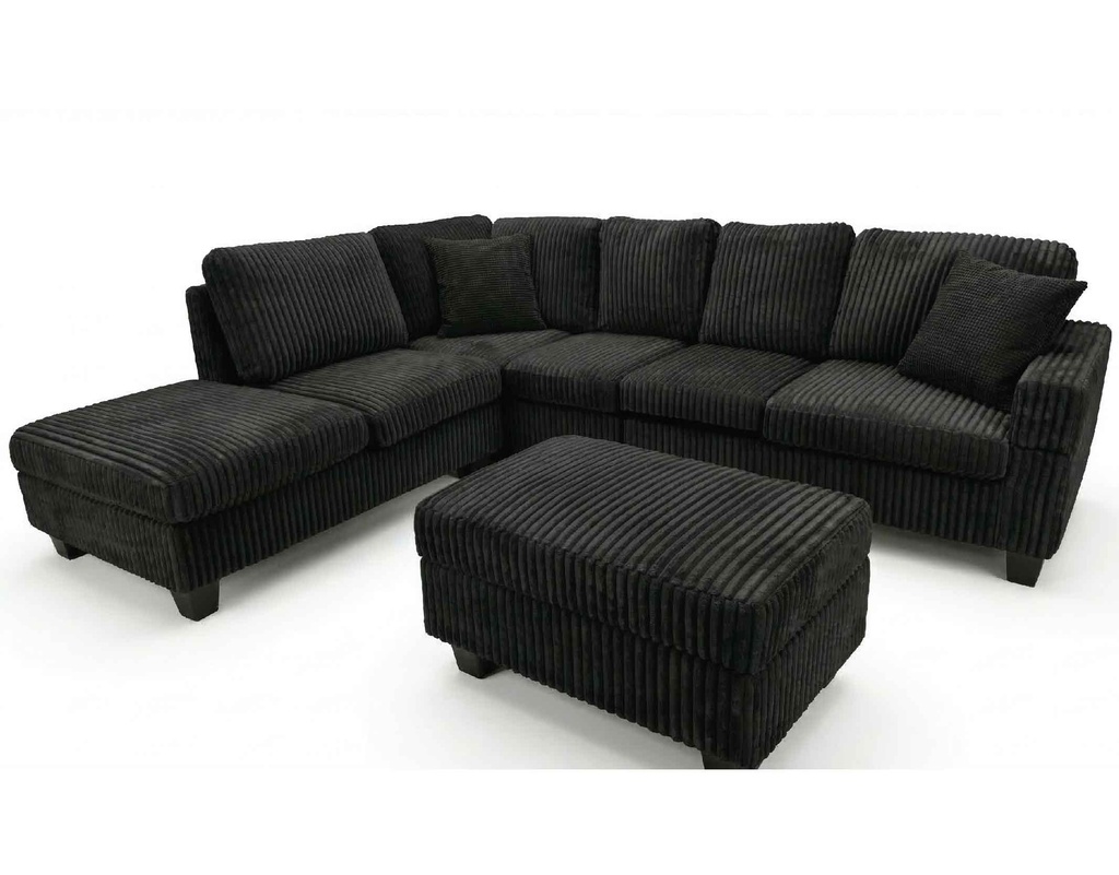 SOFA TELA L* 1108# R+L+CLEOP+PIECERO BLACK# 4CJ