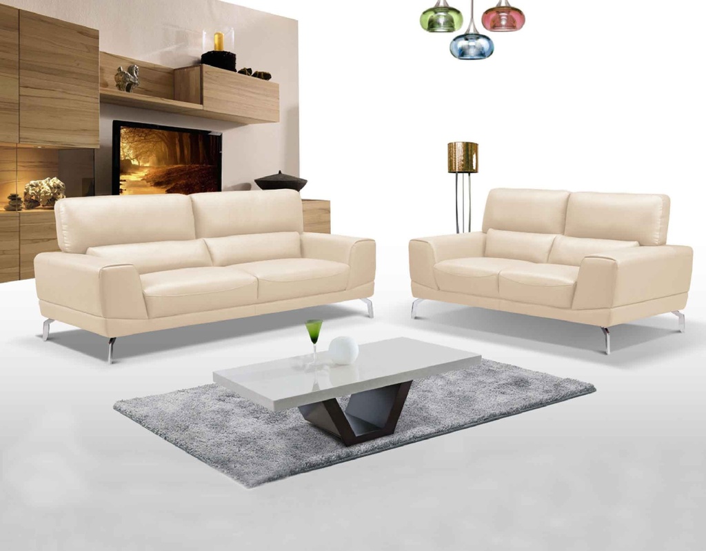 SOFA CUERO/VINIL FD2660# 3P+2P 642# BEIGE    2PZ+PATAS