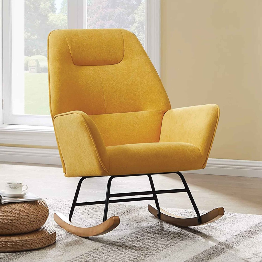 SILLA POLTRONA MECEDORA QH-8857KY# TELA PATA DE MADERA