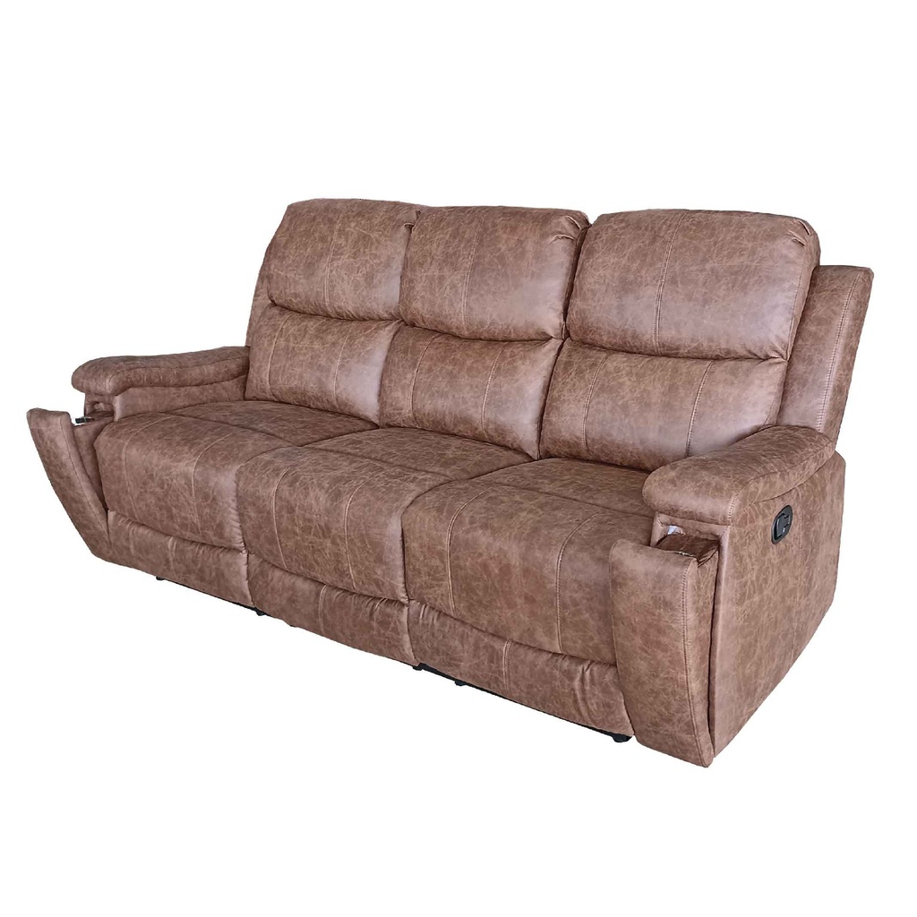 SOFA RECLINABLE TELA RR5064AF53D# 3PUESTO CON PORTAVASOS DESLIZABLES