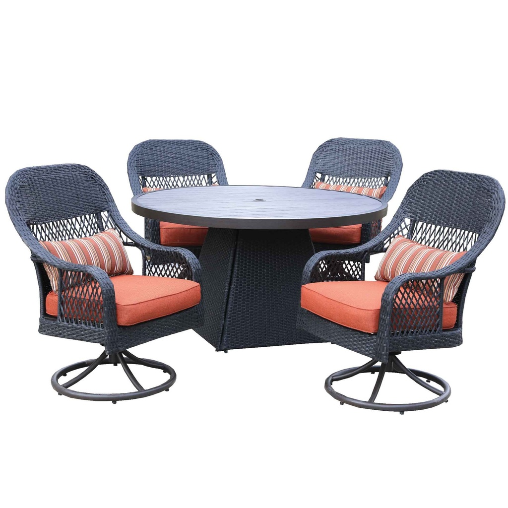 MIMBRE MESA GT-6514-SSR#+4 SILLAS GIRATORIAS GC-8596-SRP# COLOR W3025-001/ COJINES TOFA1522#  3CJ